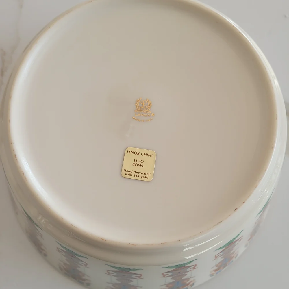 Lenox China Lido Bowl with 24K Gold Accents